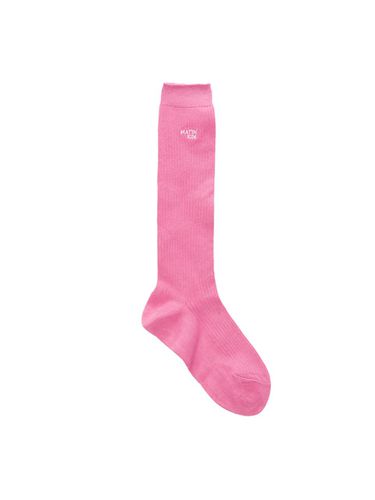 Small Logo Silket Half Socks_Pink - Matin Kim - Modalova