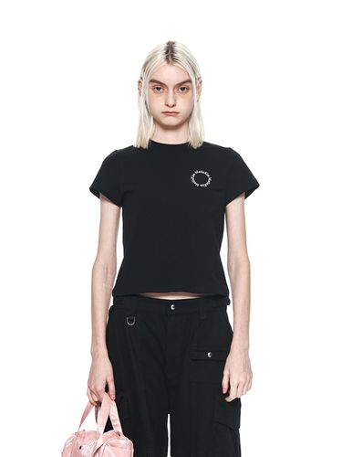 Matin Circle Logo Crop Top - Black - Matin Kim - Modalova