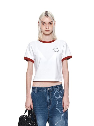 Circle Logo Ringer Crop Top - Red - Matin Kim - Modalova