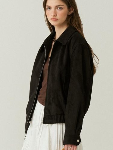 Vegan Leather Suede Cropped Bomber - doffsept - Modalova