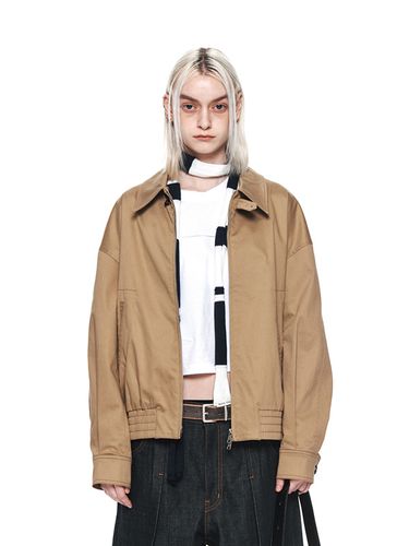 Cotton Blend Collar Relaxed Bomber Jacket - Matin Kim - Modalova