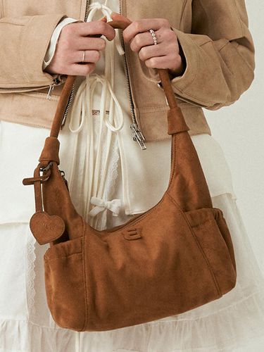 Suede Round Hobo Bag_Brown - doffsept - Modalova