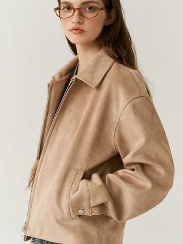 Vegan Leather Suede Cropped Bomber - doffsept - Modalova