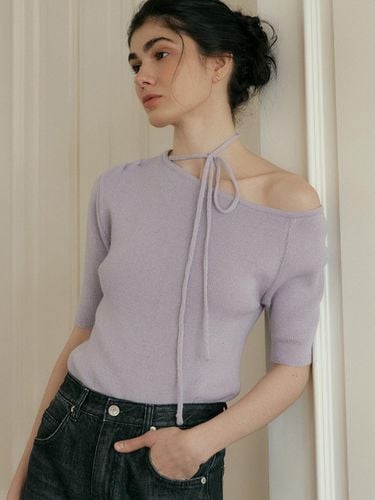 Comos 1063 One Shoulder Strap Knit_Lilac - ourcomos - Modalova