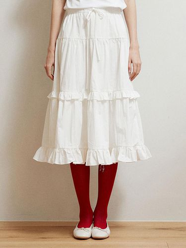 Tiered Banding Skirt_White - CELITAILS - Modalova