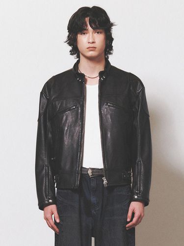 Racing Leather Jacket_Black - NUAKLE - Modalova