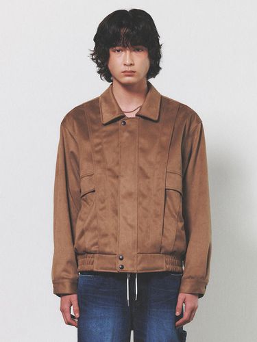 Suede Collar Blouson_Brown - NUAKLE - Modalova