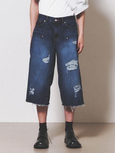 Pocket Buggy Shorts Denim Pants_Deep Blue - NUAKLE - Modalova