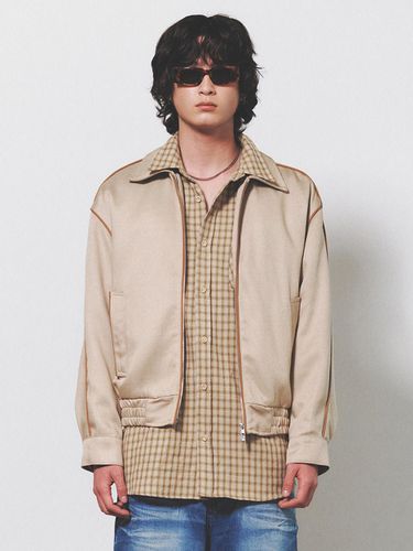 Wool Piping Collar Jacket_Beige - NUAKLE - Modalova