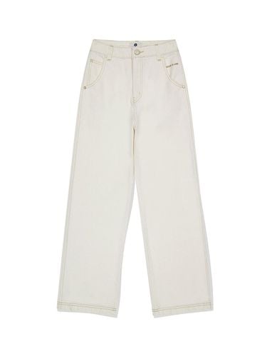 Womens Color Denim Pants Ecru - Wacky Willy - Modalova