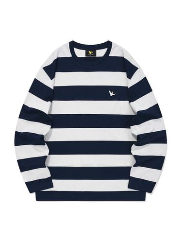 Angel Emblem Stripe Long Sleeve T-shirt_Navy - Wacky Willy - Modalova