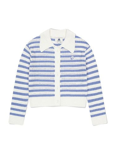 Flory Logo Stripe Collared Cardigan_Blue - Wacky Willy - Modalova