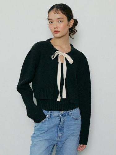 Fluffy Knit Cardigan_Black - VERBE - Modalova