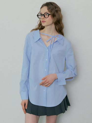 Ribbon Strap Shirt_Light Blue - VERBE - Modalova