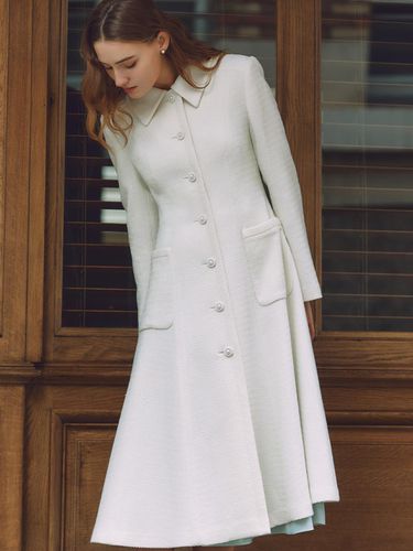 Olivia Stand Collar A-Line Tweed Coat - BAU by Bride And You - Modalova