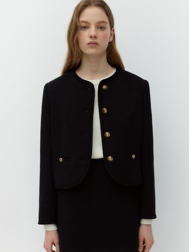 Classic Tweed Jacket (Black) - DEPOUND - Modalova