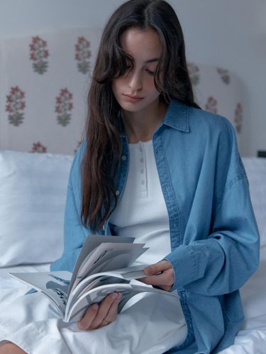 Oversized Denim Shirts (Light Blue) - DEPOUND - Modalova