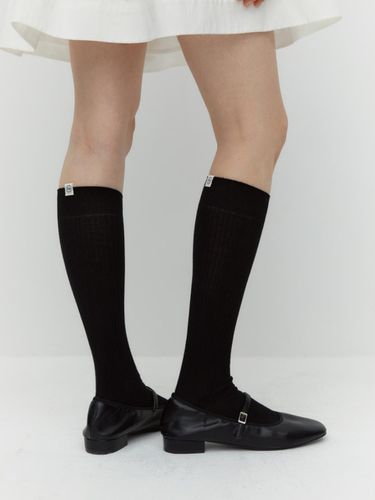 Essential Rib Knee Socks_Black - DEPOUND - Modalova