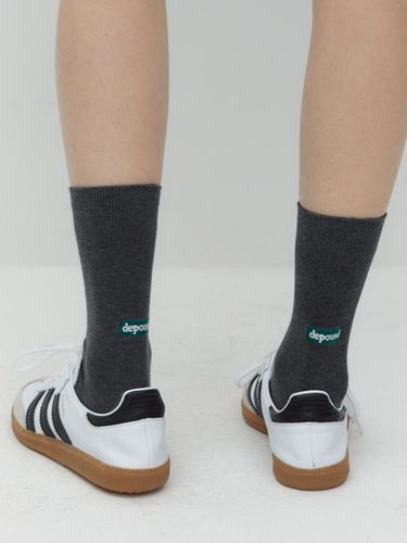 Essential Rib Socks_Charcoal - DEPOUND - Modalova