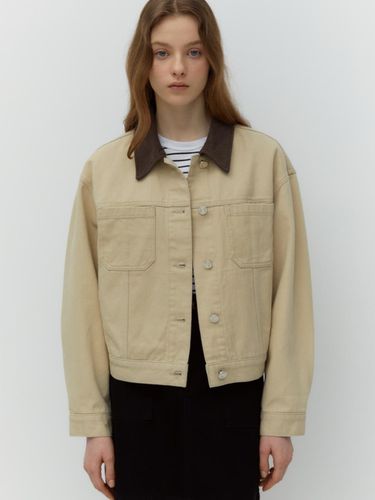 Denim Short Jacket (Beige) - DEPOUND - Modalova