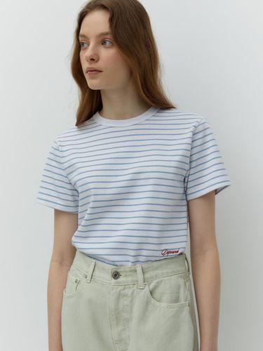 Logo Stripe T-Shirt (Blue Stripe) - DEPOUND - Modalova