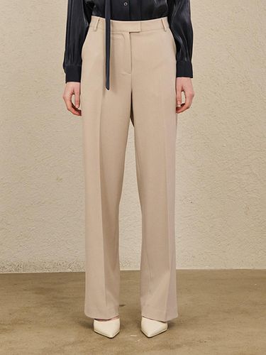 Straight Semi Wide Pants - Beige - Nouve - Modalova