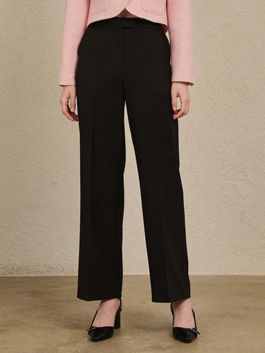 Straight Semi Wide Pants - Black - Nouve - Modalova