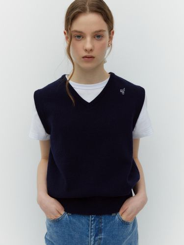 Symbol Logo Knit Vest (Navy) - DEPOUND - Modalova