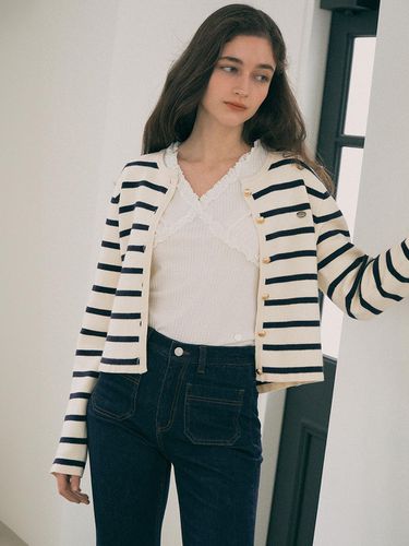 Striped Button Up Cardigan - ROLAROLA - Modalova