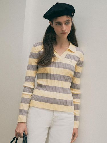 Collared Color Block Sweater - ROLAROLA - Modalova