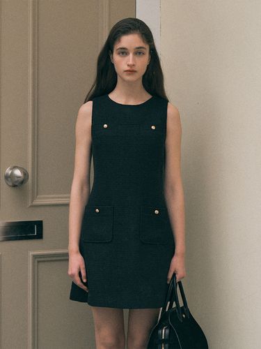 Tweed Sleeveless Dress - Black - ROLAROLA - Modalova