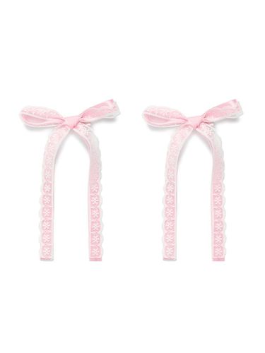 Mini Lace Ribbon Pin Set_Pink - ROLAROLA - Modalova