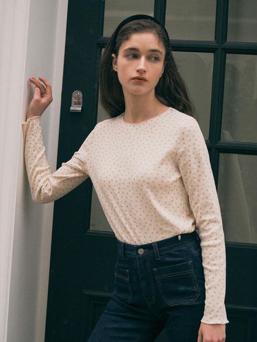 Eyelet Lace T-shirt - Beige - ROLAROLA - Modalova