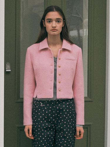 Collar Tweed Jacket - Pink - ROLAROLA - Modalova