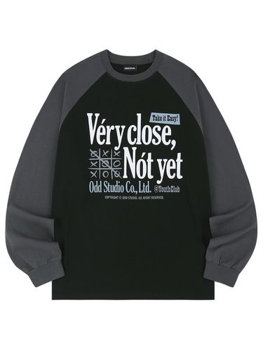 Oversized Very Close Raglan Tee Black Charcoal - ODD STUDIO - Modalova