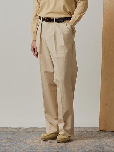 Easy Line] Wide-Leg Two-Tuck Cotton Chinos - Bellief - Modalova