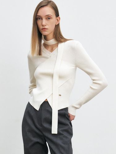 Tie Detail Bemberg Knit Top - HACIE - Modalova