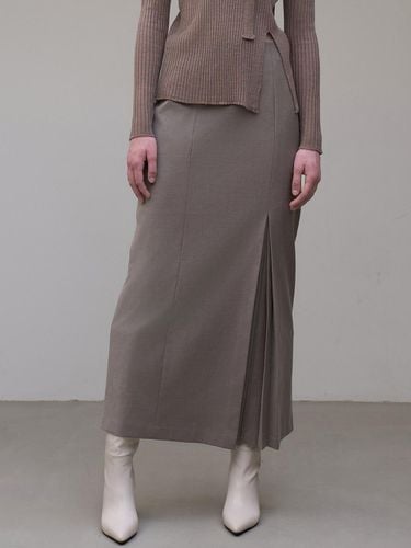 Slit Pleats Skirt_Grey Beige - inusway - Modalova