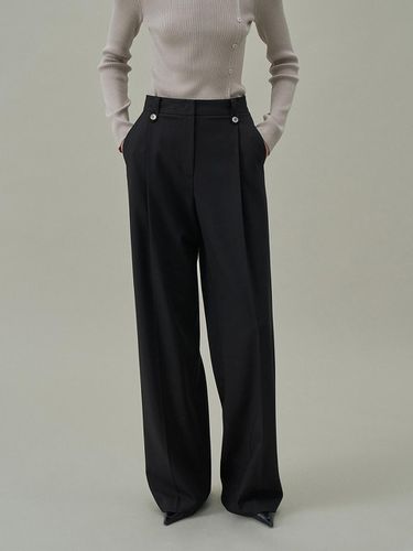 Single Pleated Trouser - Black - Lamerei - Modalova