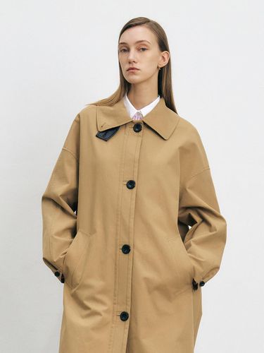 Voluminous Single Trench Coat (Beige) - HACIE - Modalova