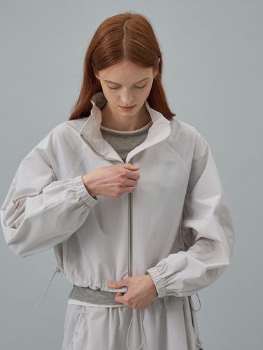 Cropped Windbreaker - Light Gray - Lamerei - Modalova