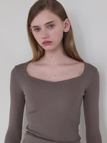 Long Sleeve Square Neck T-shirt - inusway - Modalova