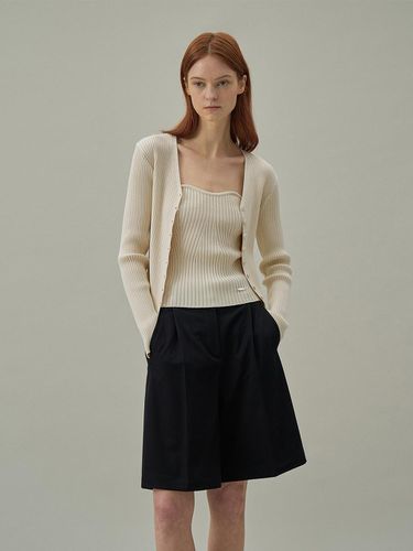 V-neck Ribbed Cardigan - Lamerei - Modalova