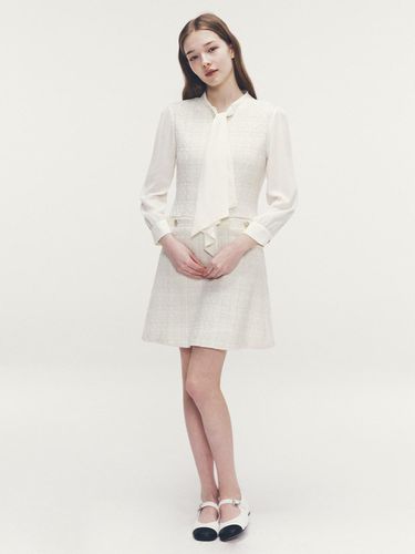 Tie Blouse Tweed Dress - marieclaire - Modalova