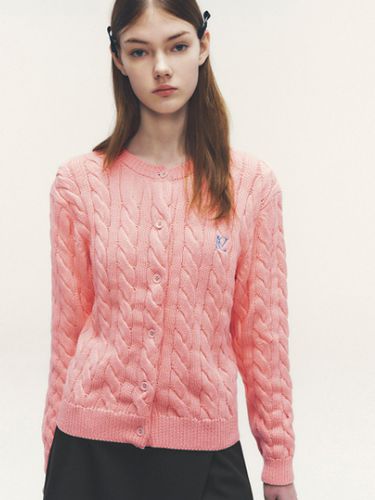 Marie Logo Embroidery Cotton Knit Cardigan - marieclaire - Modalova