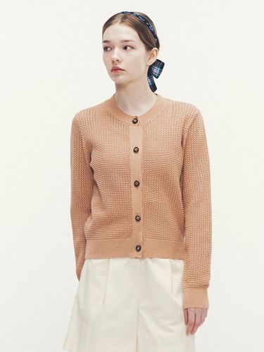 Cotton Blend Crochet Knit Cardigan - marieclaire - Modalova