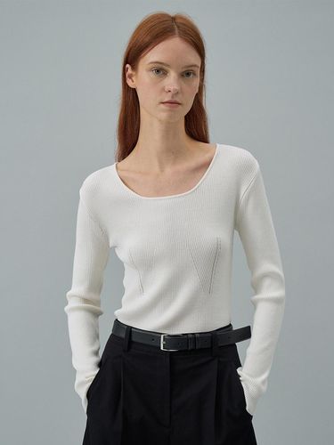 Scoop Neck Slim Fit Knit Top - 3colors - Lamerei - Modalova