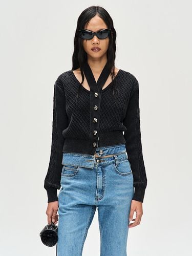 Sonya Dyeing Washed Cut-out Cardigan_Washed Black - ADSB ANDERSSON BELL for WOMEN - Modalova