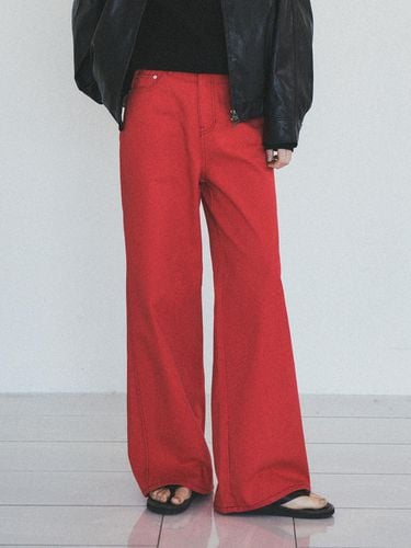 Basic Wide Leg Pigment Washed Pants - CITTA - Modalova