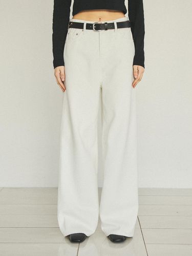 Basic Wide Leg Pigment Washed Pants - CITTA - Modalova